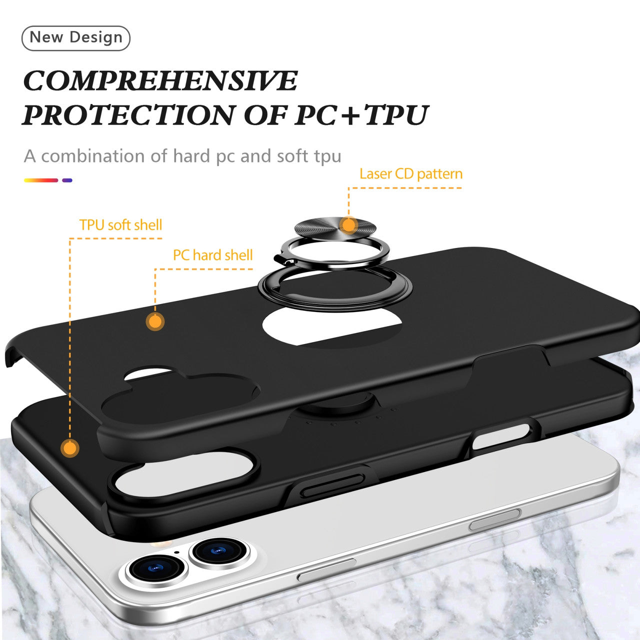 Coque hybride magnétique invisible pour iPhone 16 Plus Coque hybride magnétique invisible pour iPhone 16 Plus